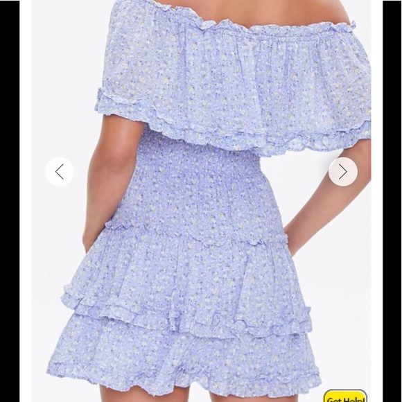 Purple floral tiered dress - Picture 2 of 6